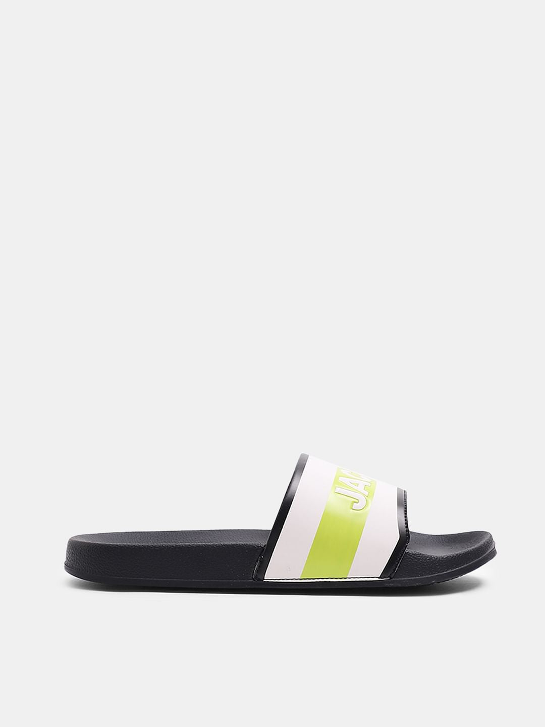 Black Logo Print Sliders