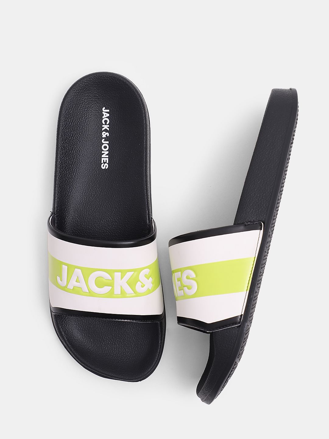 Black Logo Print Sliders