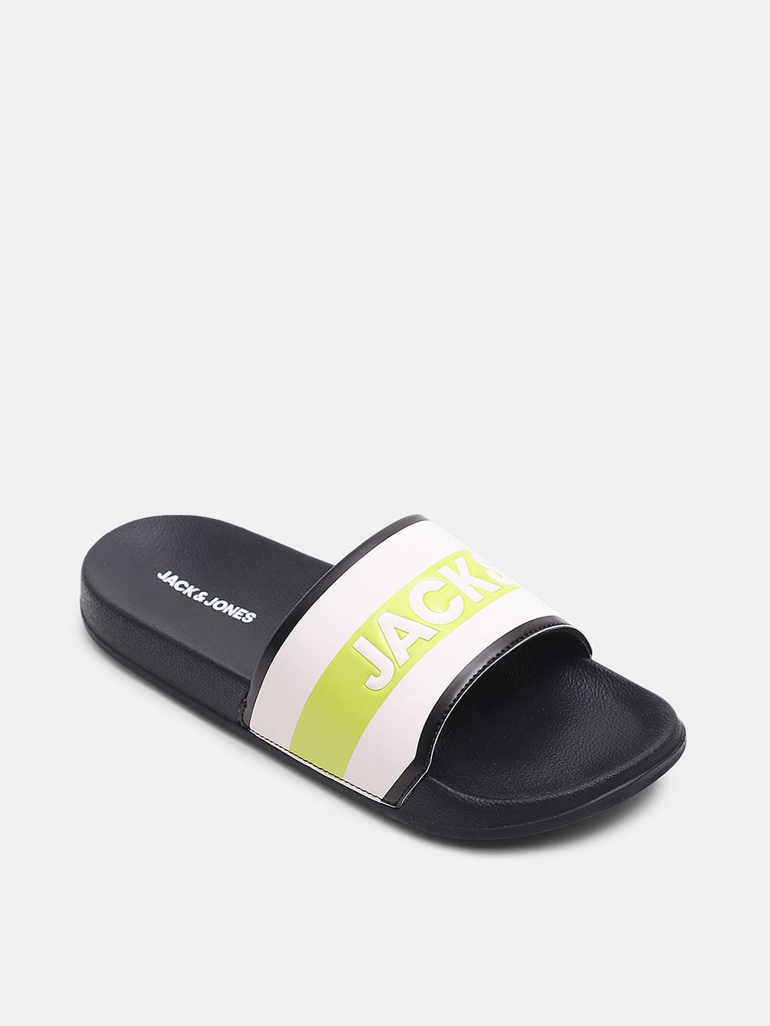 Black Logo Print Sliders