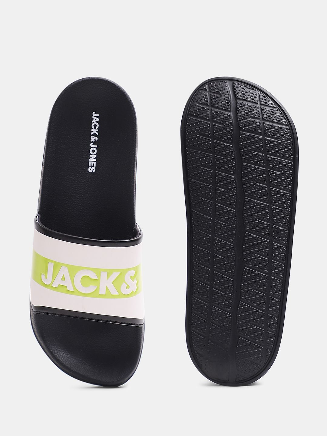 Black Logo Print Sliders