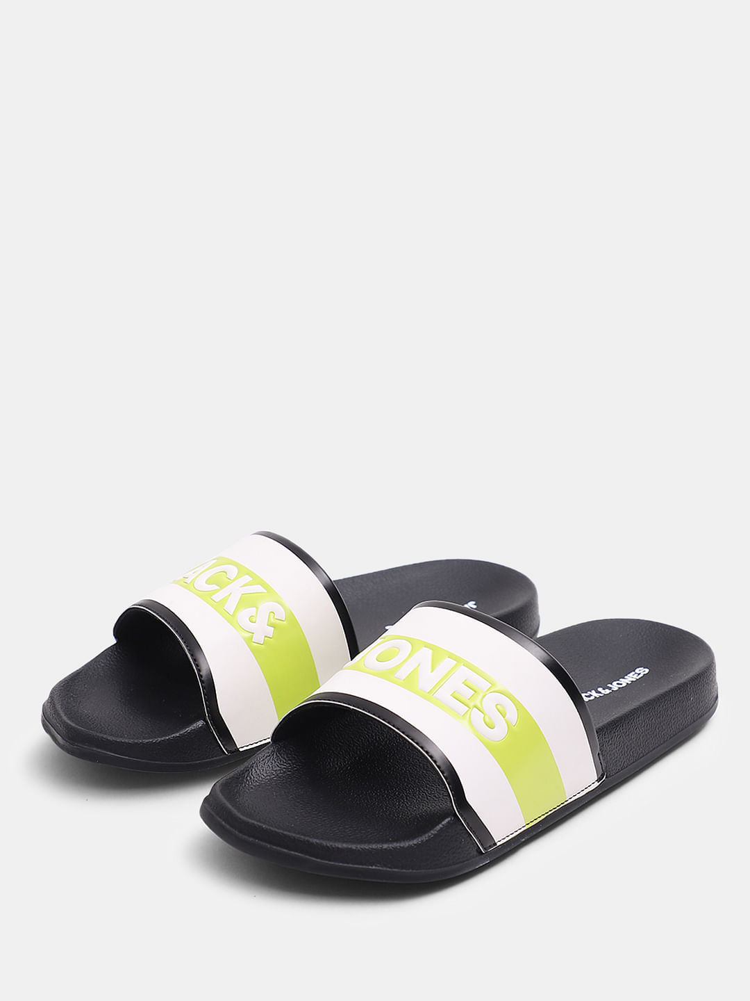 Black Logo Print Sliders