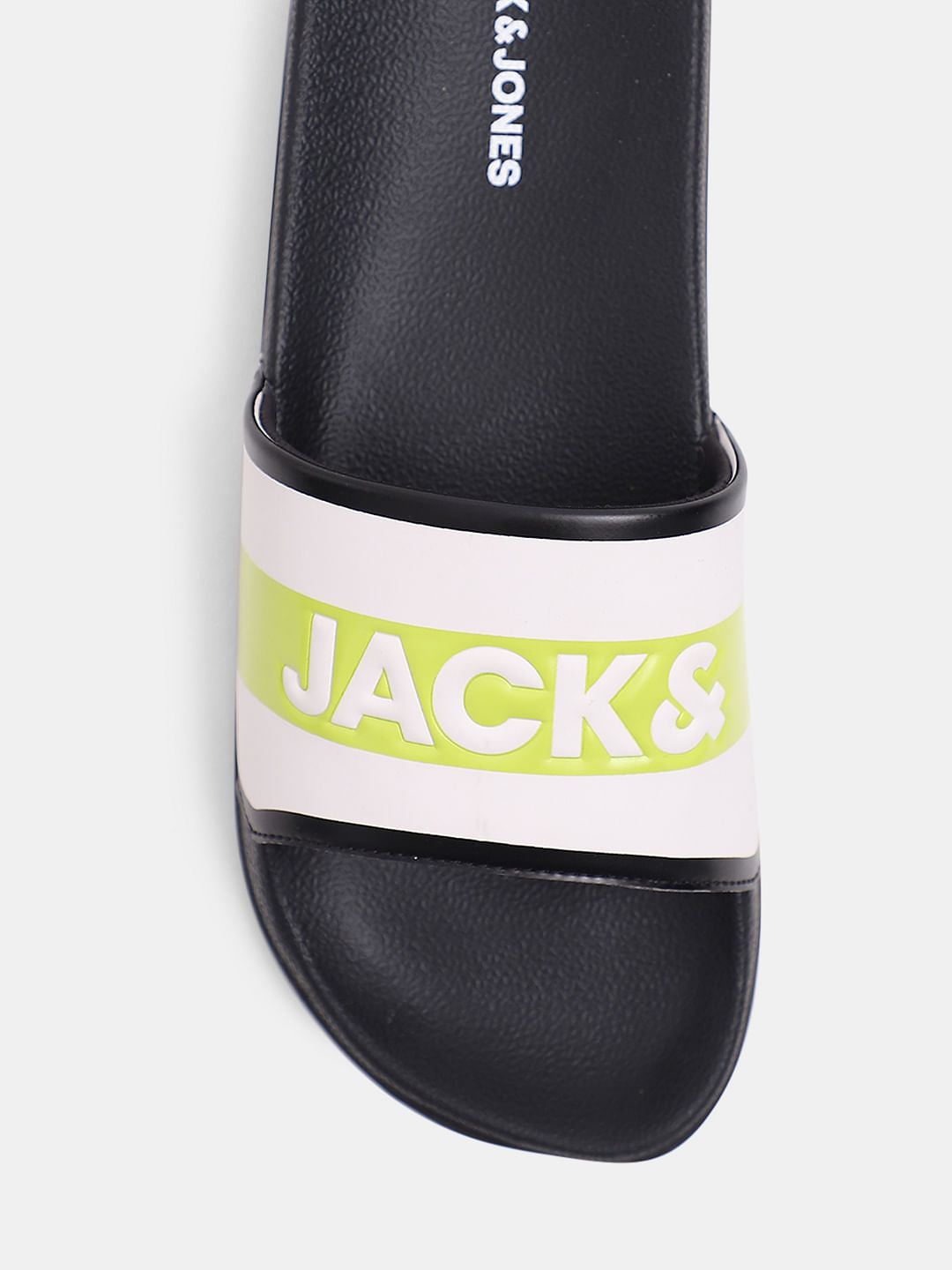 Black Logo Print Sliders