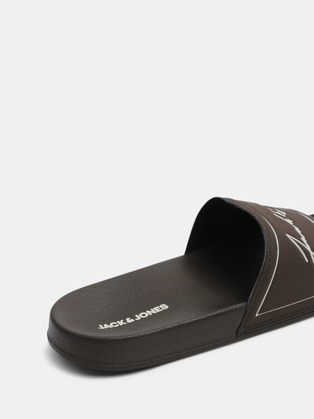 Brown Cursive Logo Pool Sliders