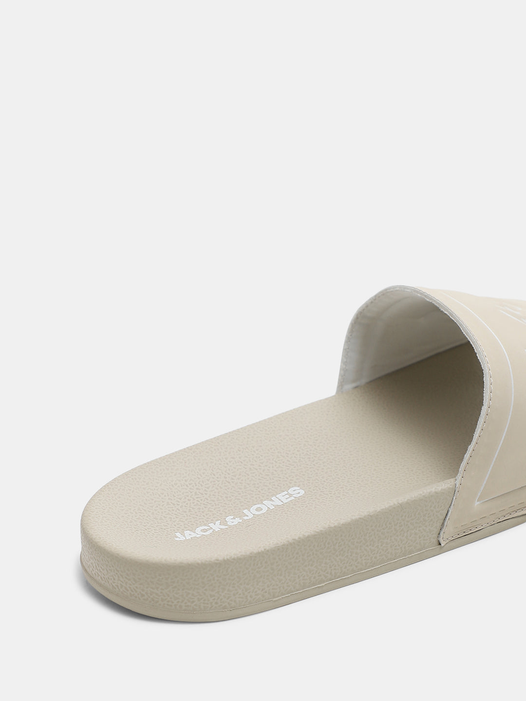 Beige Cursive Logo Pool Sliders