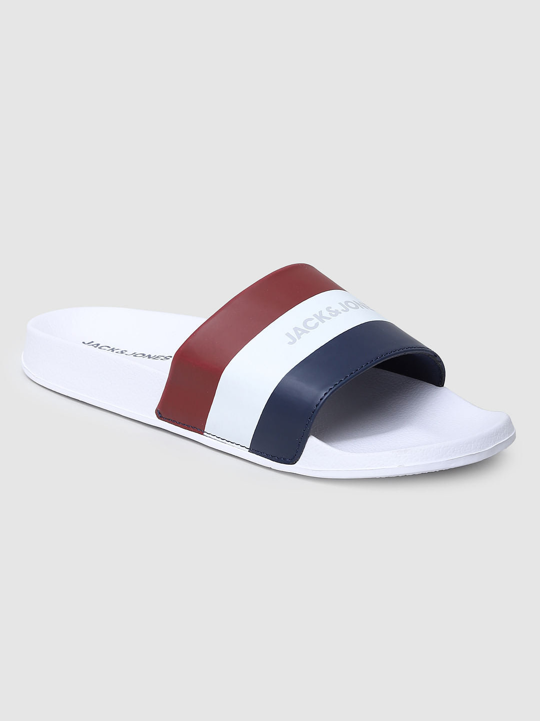 White Striped Slides