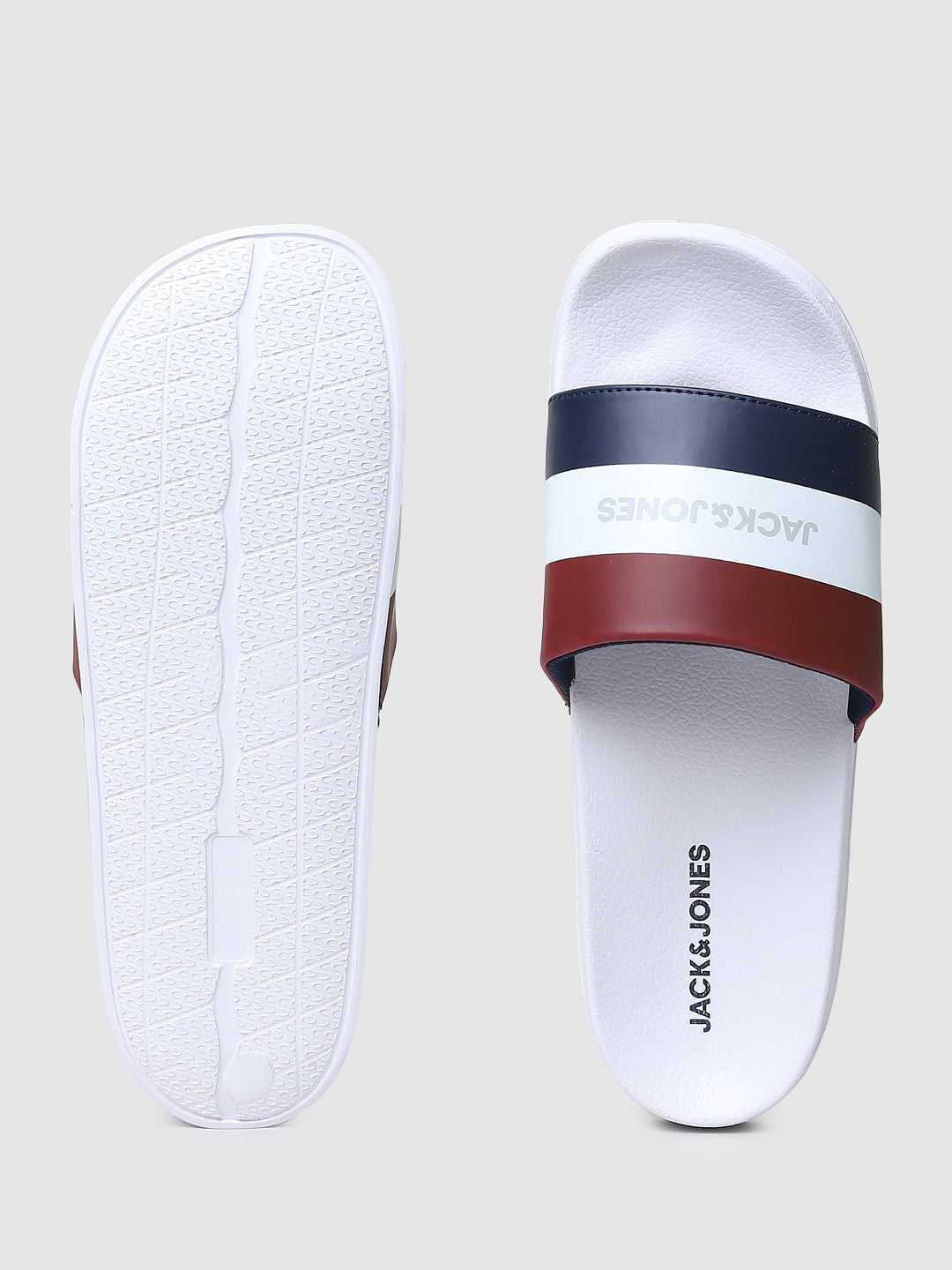 White Striped Slides