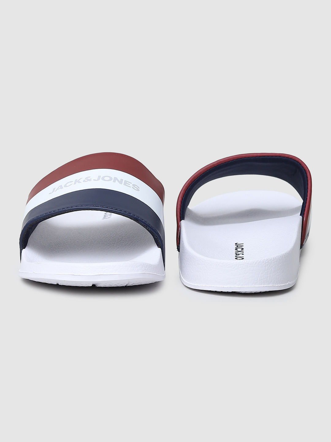 White Striped Slides