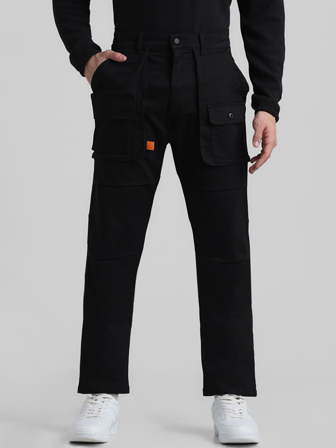 Black Low Rise Slim Fit Pants