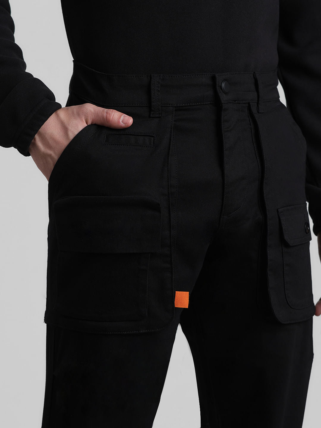Black Low Rise Slim Fit Pants