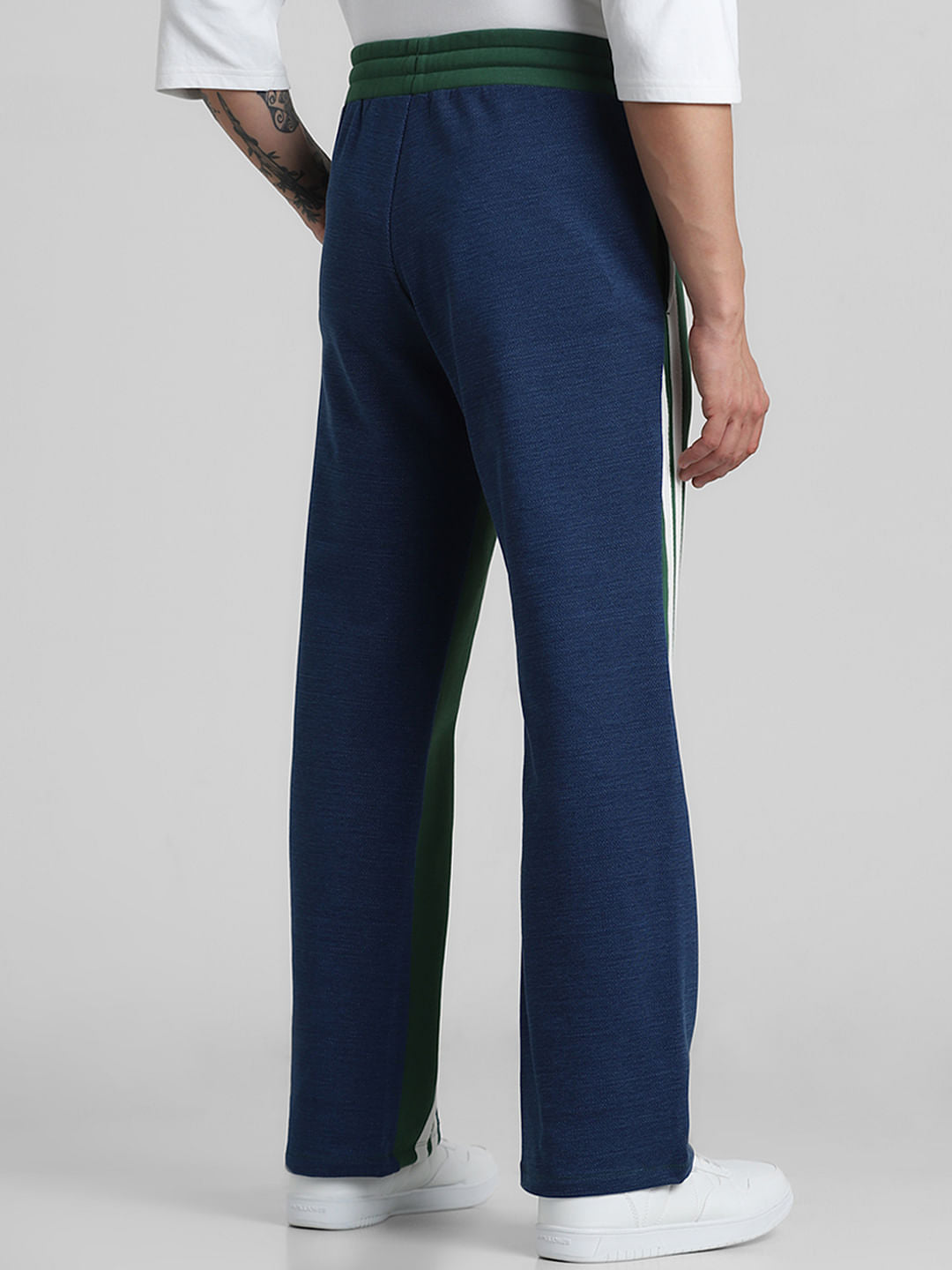 Green & Blue Mid Rise Wide Leg Sweatpants