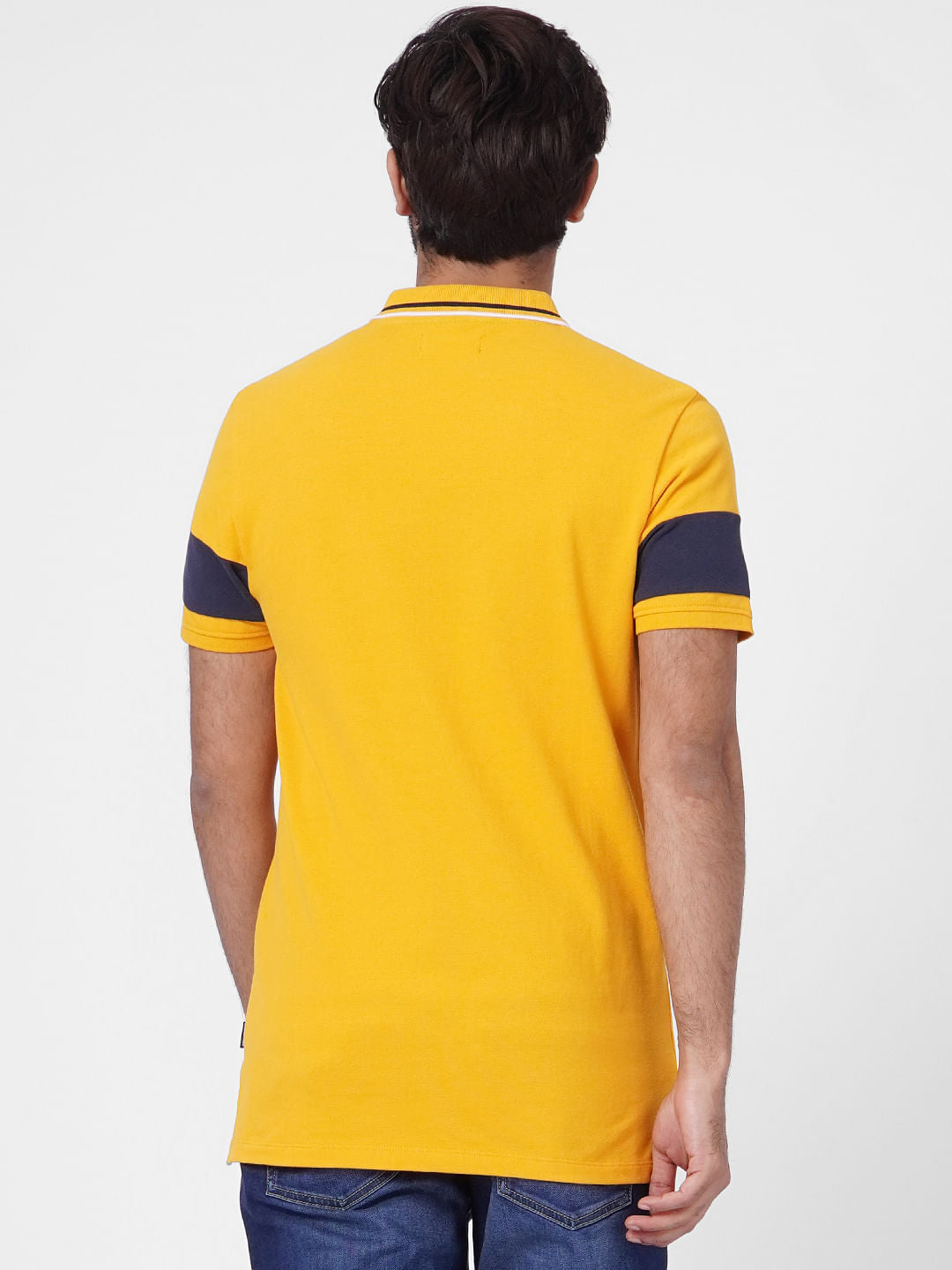 Yellow Logo Print Polo T-shirt