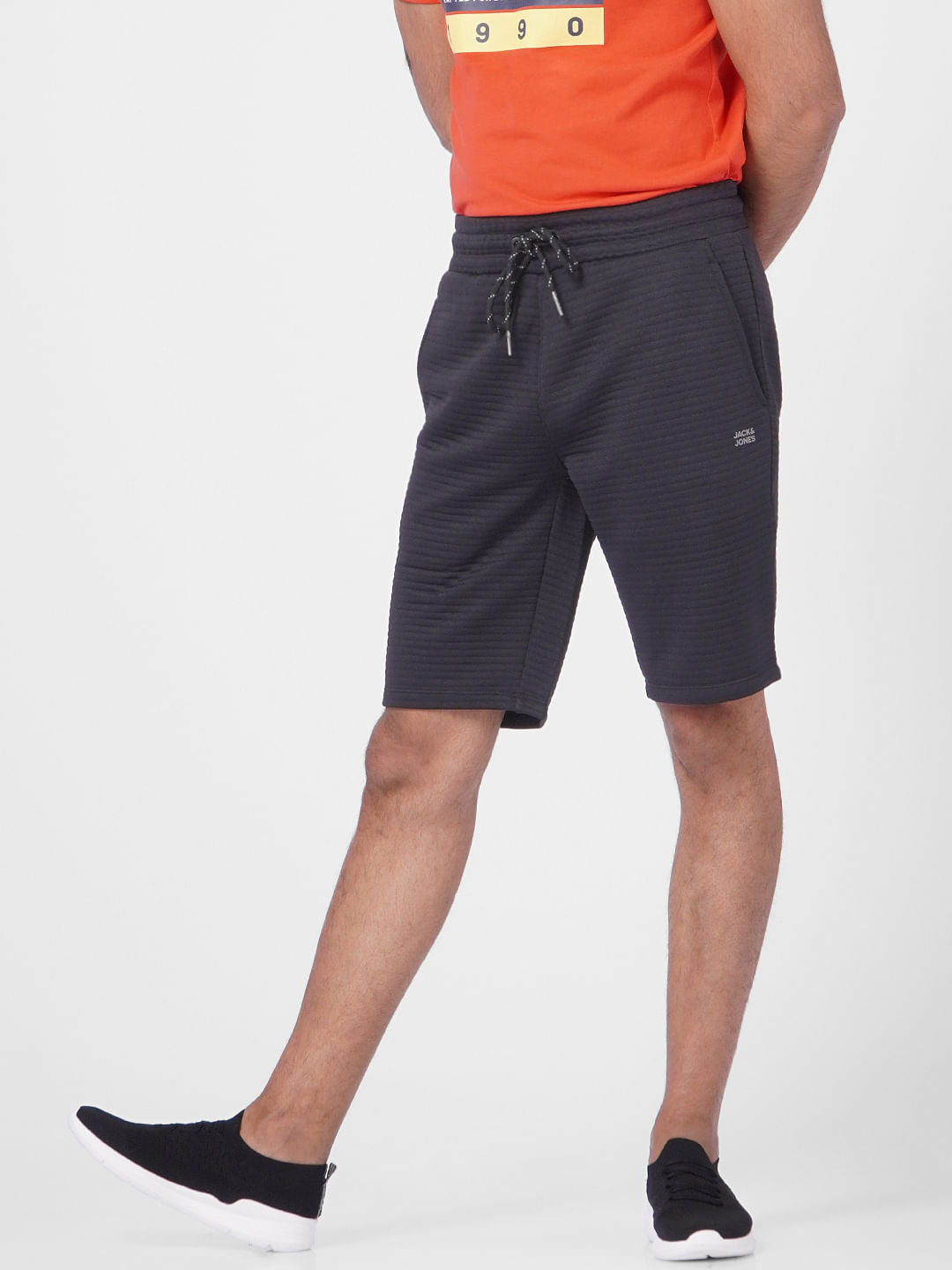 Navy Blue Mid Rise Sweatshorts