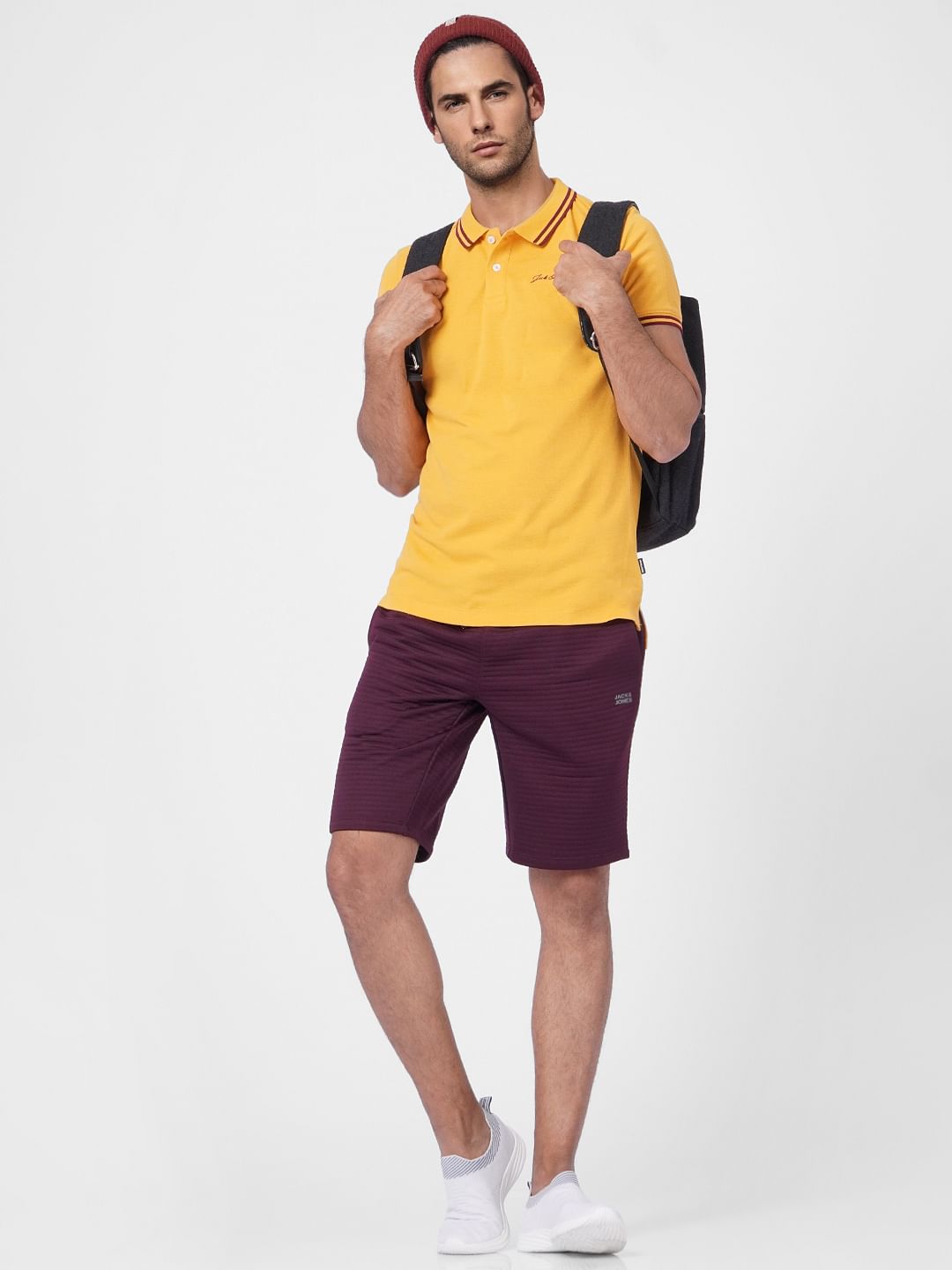 Maroon Mid Rise Sweatshorts