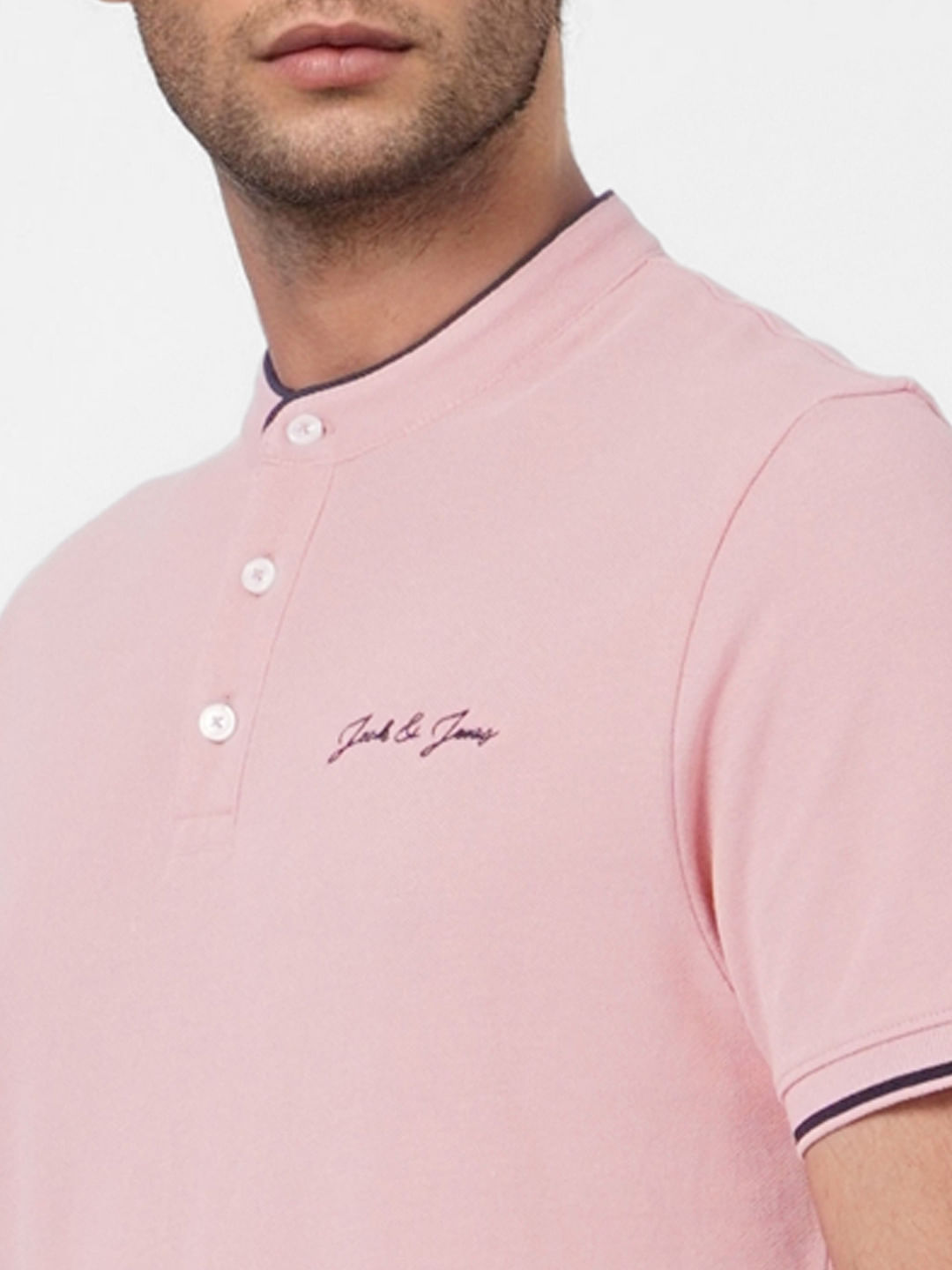Pink Logo Print Polo T-shirt