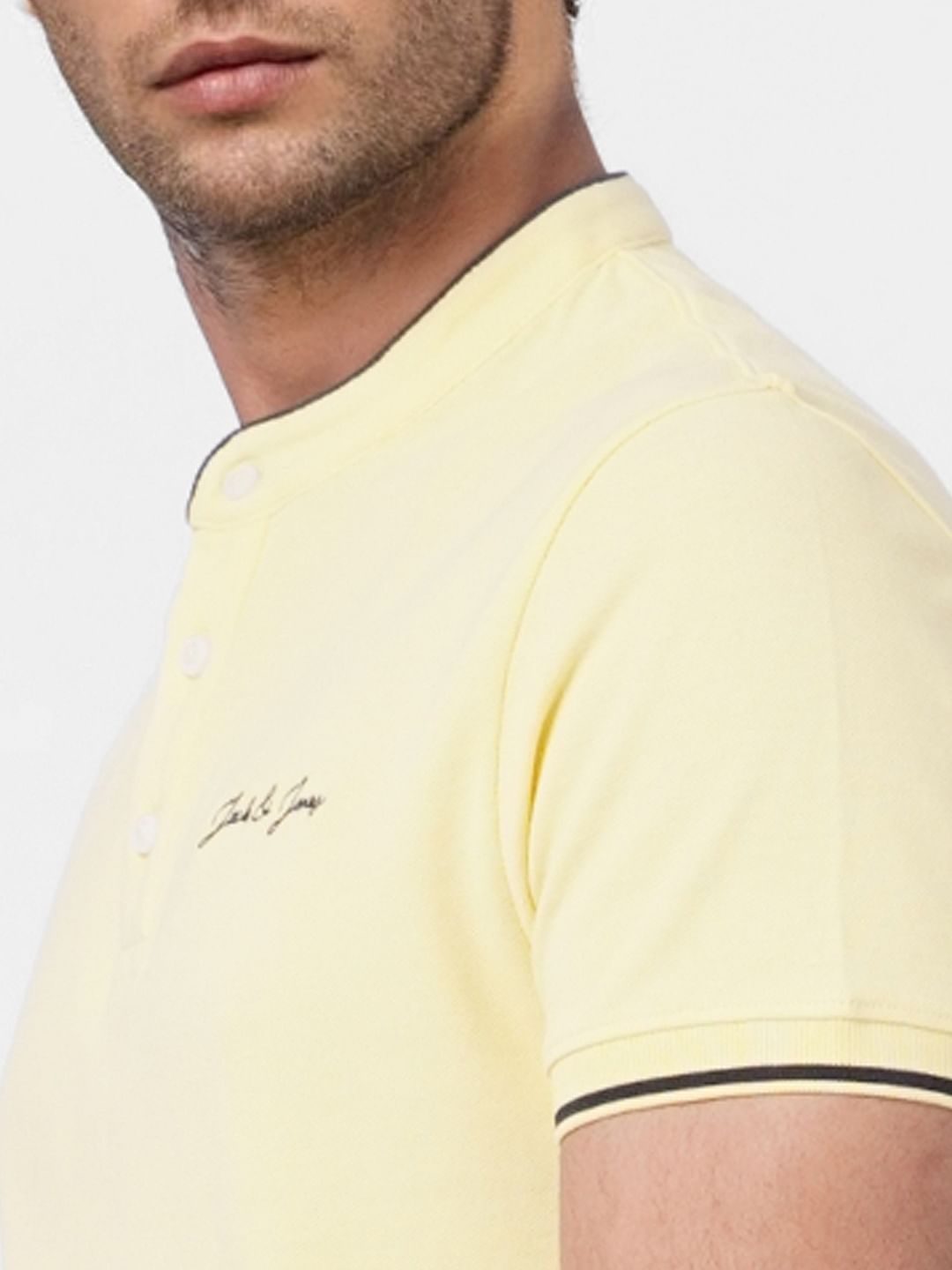 Yellow Logo Print Polo T-shirt