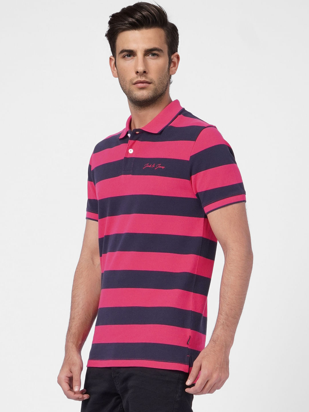 Purple Striped Polo T-shirt