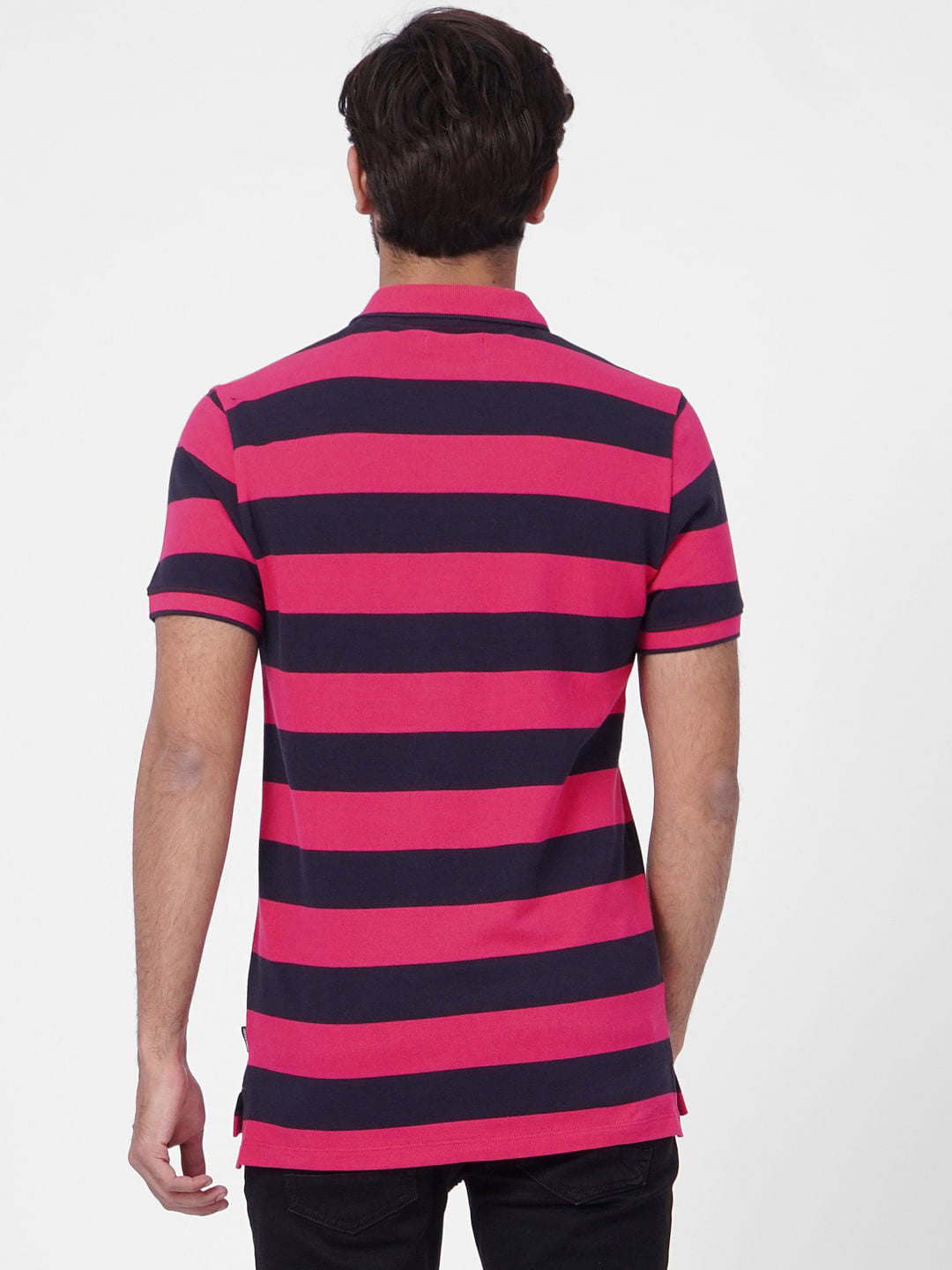 Purple Striped Polo T-shirt