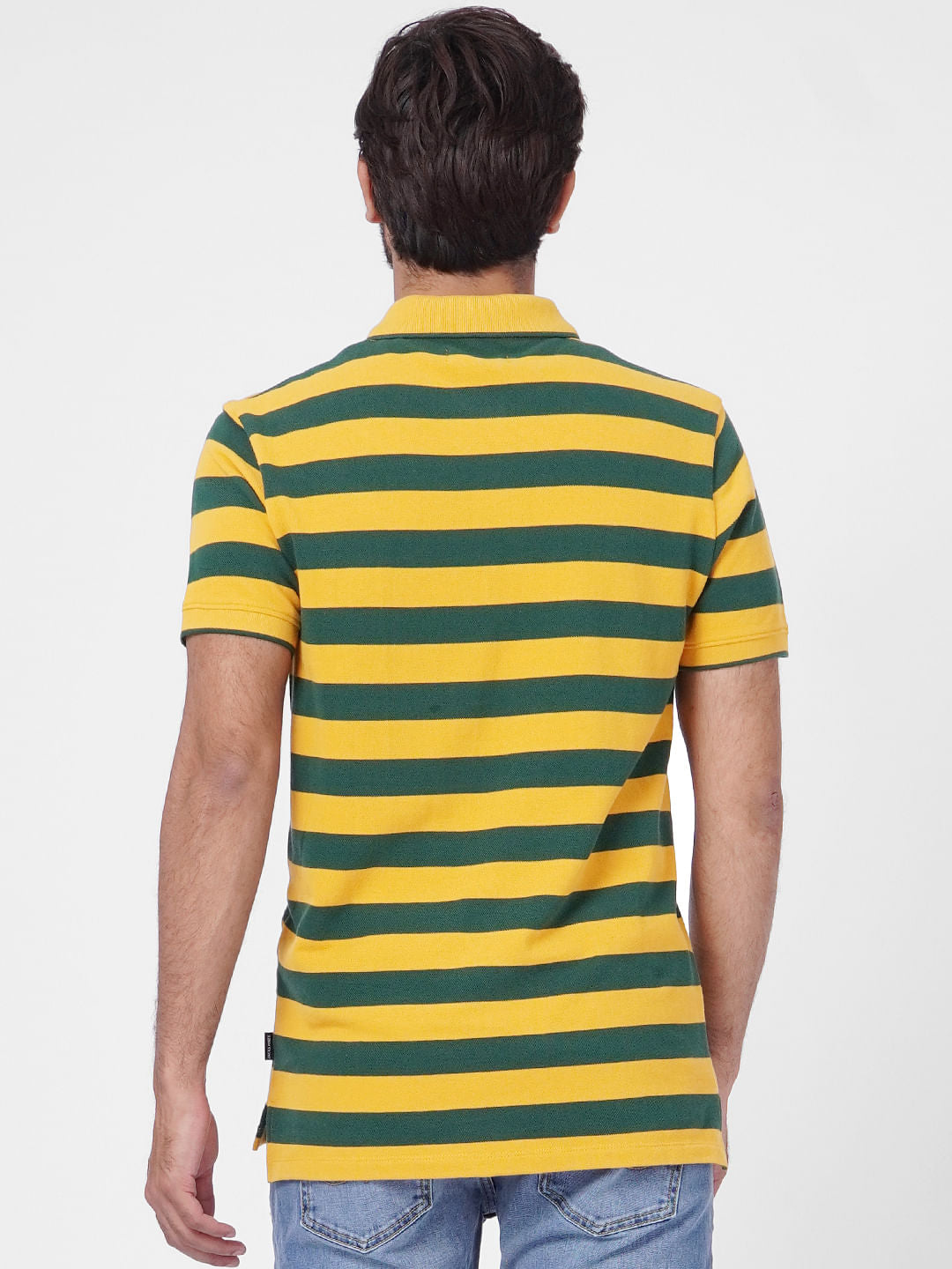 Yellow Striped Polo T-shirt