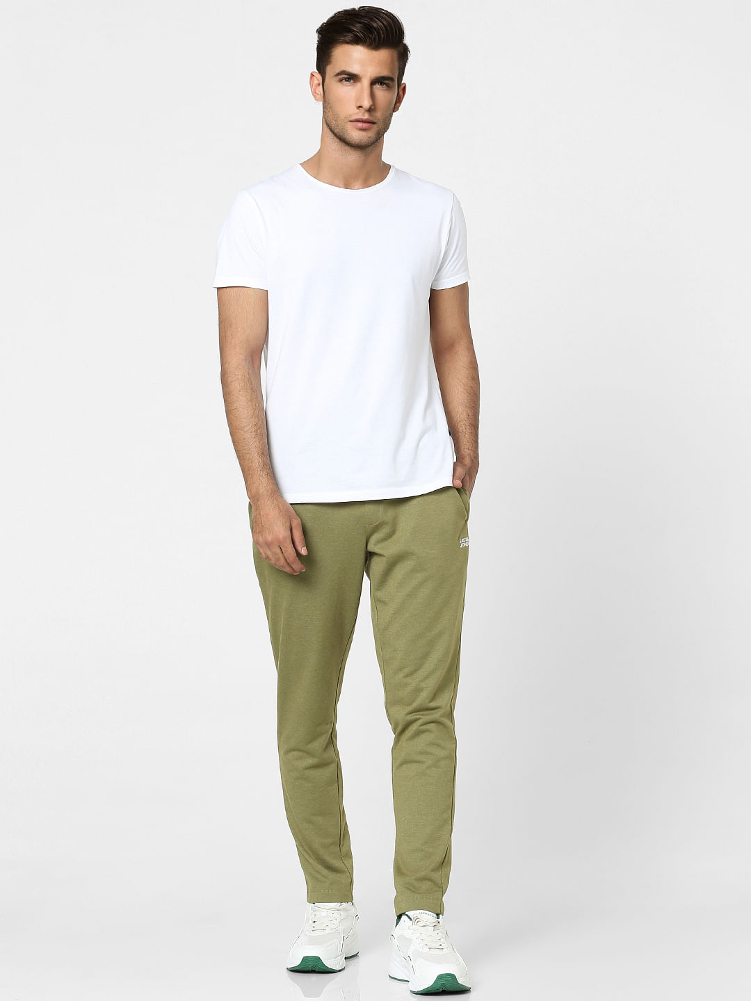 Green Mid Rise Trackpants