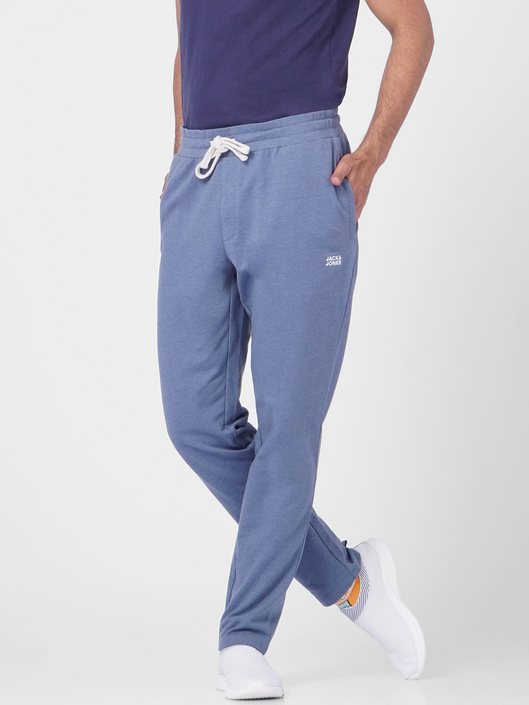 Blue Mid Rise Trackpants