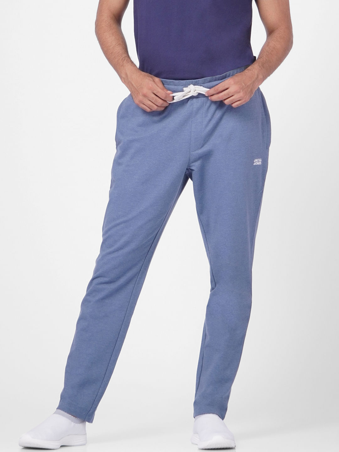 Blue Mid Rise Trackpants