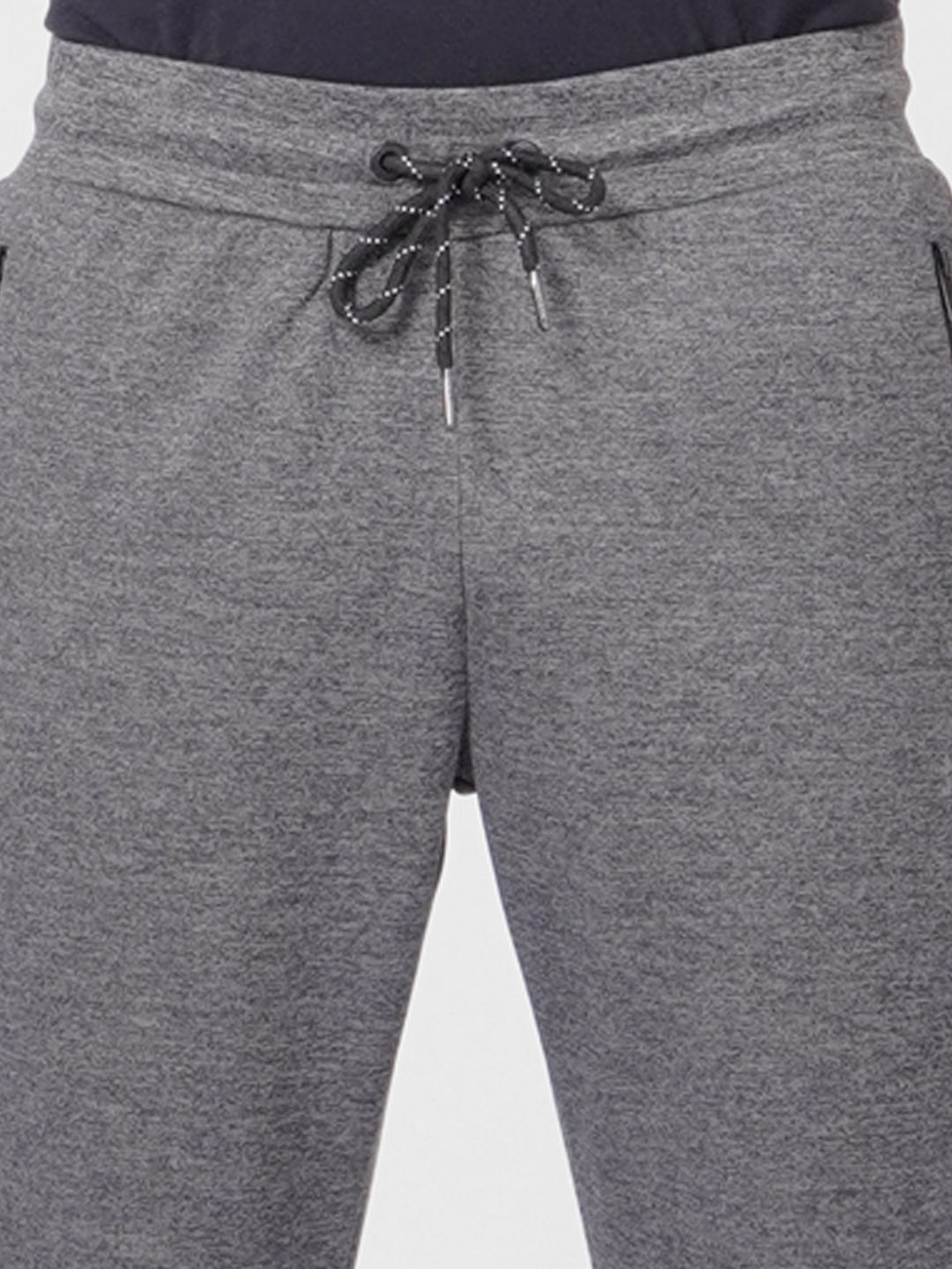 Grey Mid Rise Tape Detail Trackpants