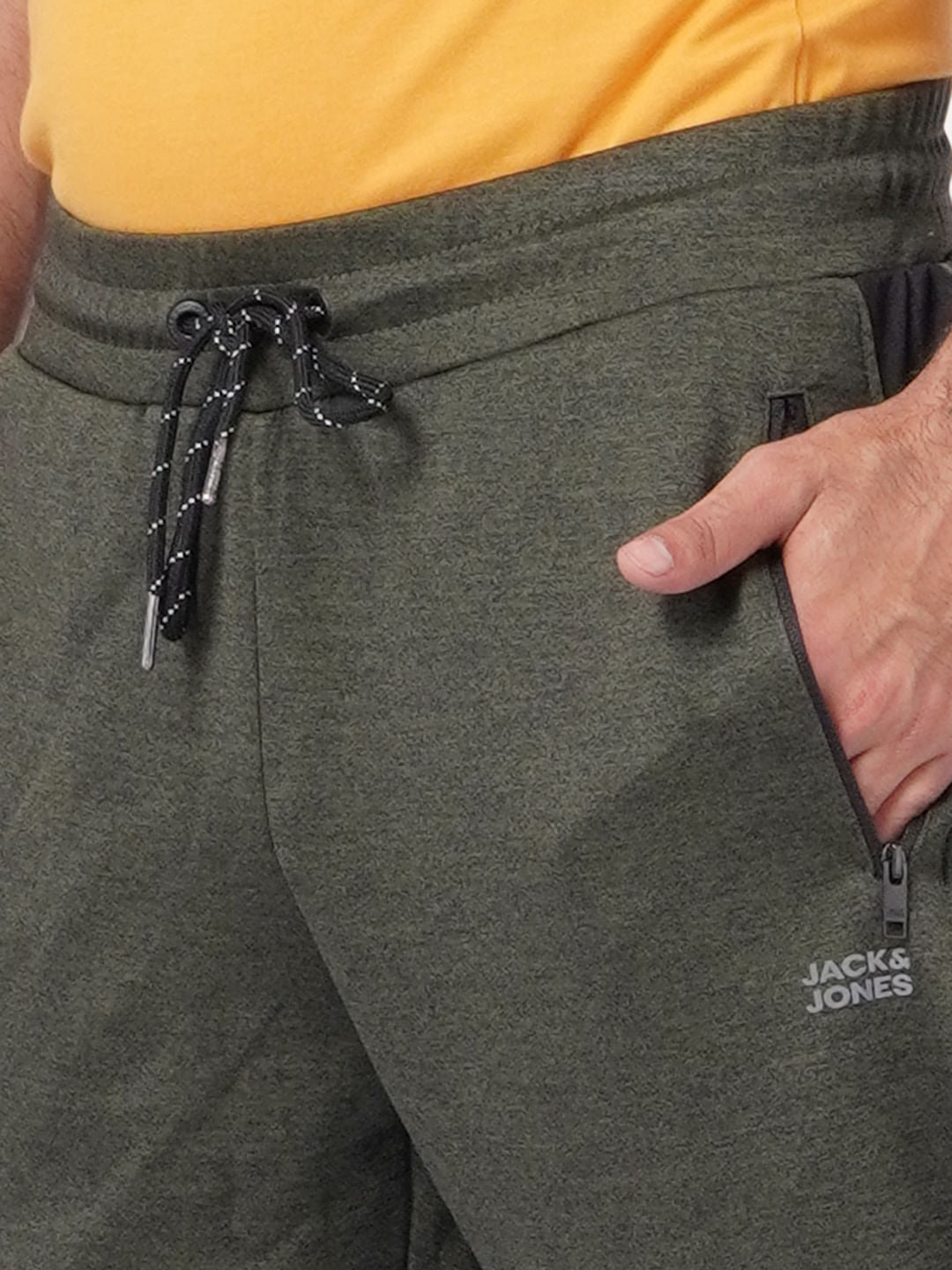 Dark Green Mid Rise Tape Detail Trackpants