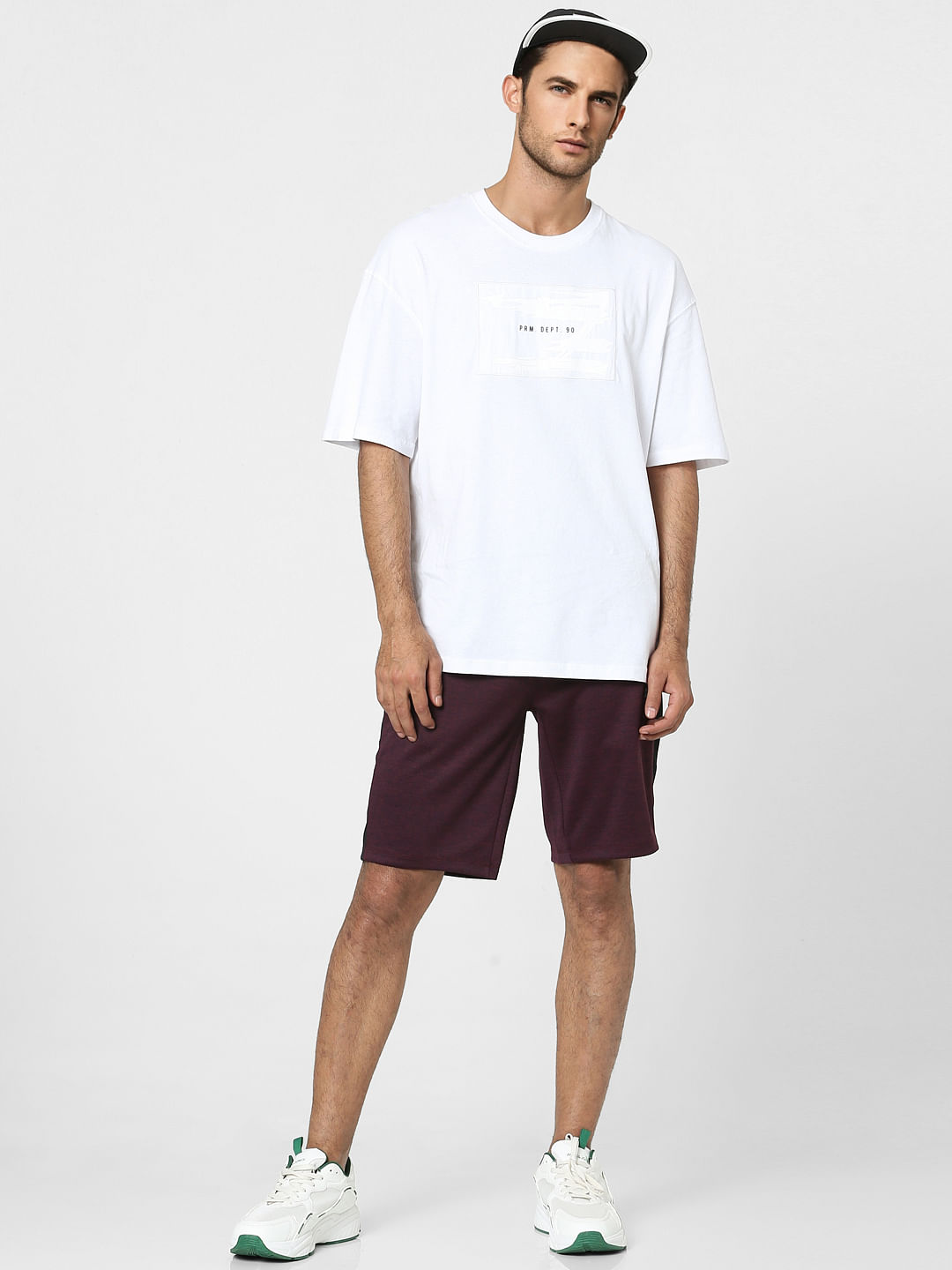 Maroon Mid Rise Sweatshorts