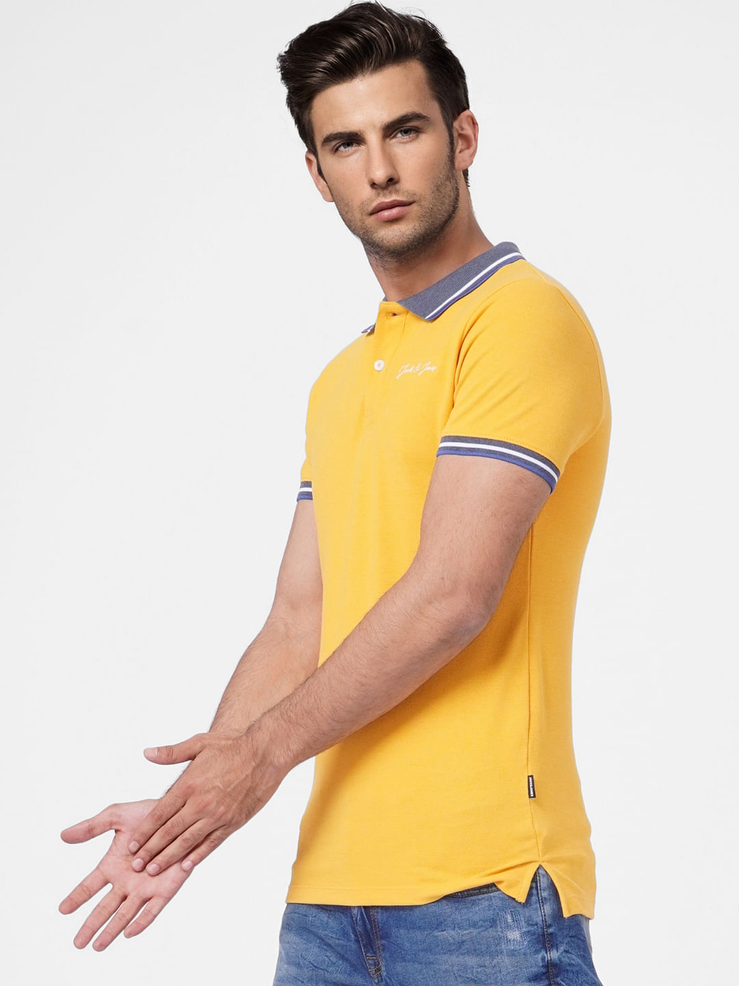 Bright Yellow Contrast Tipping Polo T-shirt
