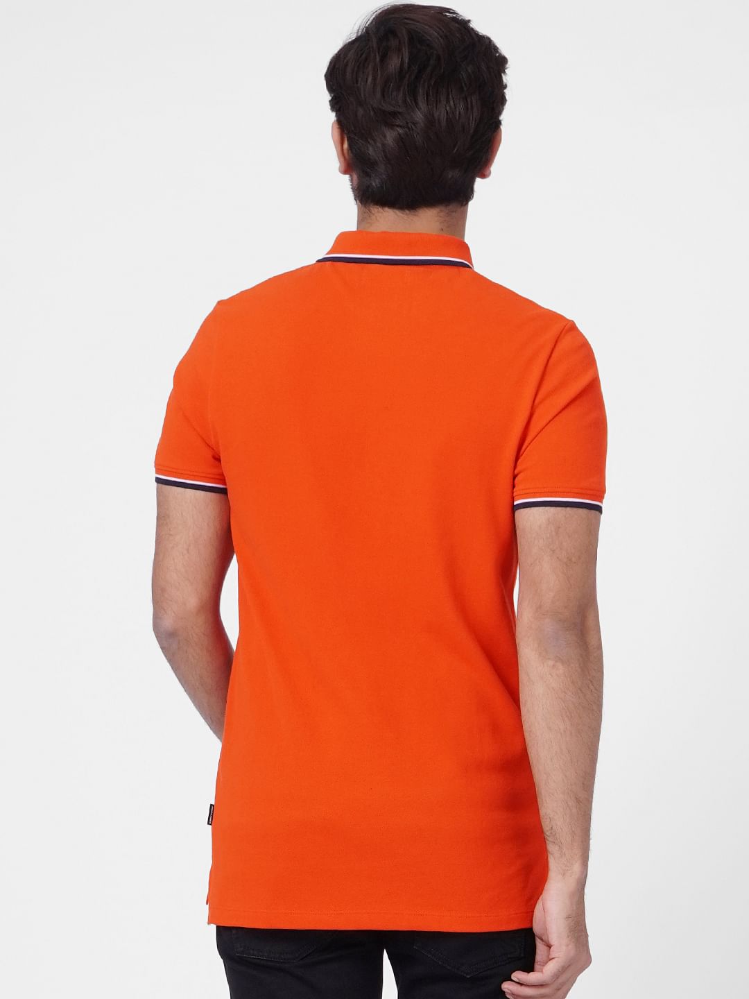 Red Contrast Tipping Polo T-shirt