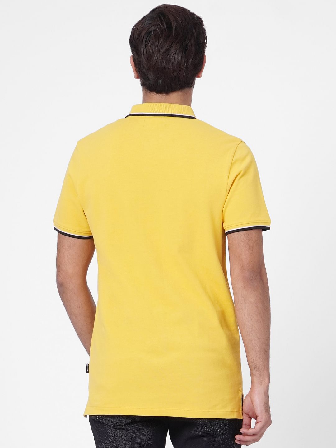 Yellow Contrast Tipping Polo T-shirt