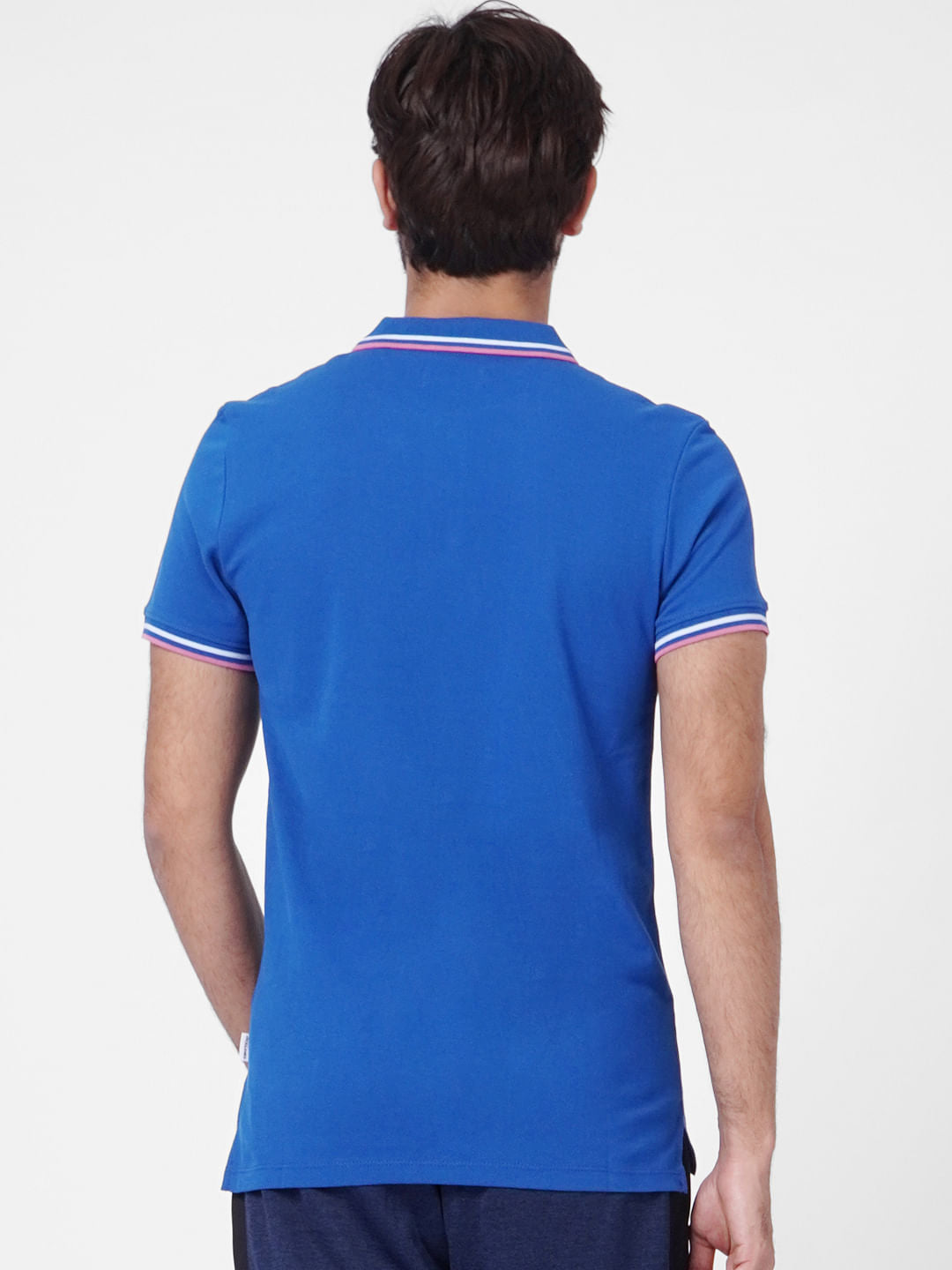 Blue Contrast Tipping Polo T-shirt