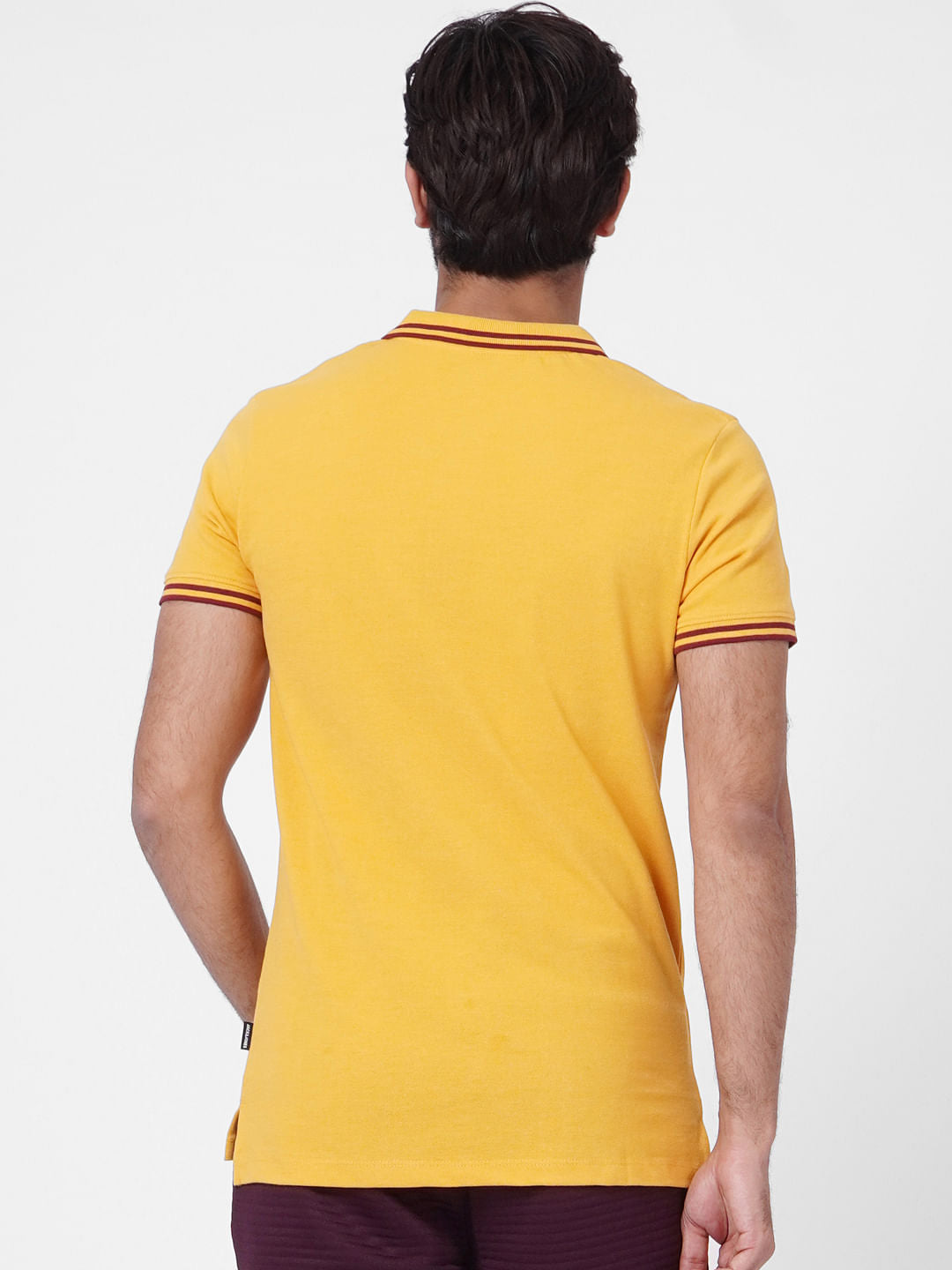 Yellow Contrast Tipping Polo T-shirt