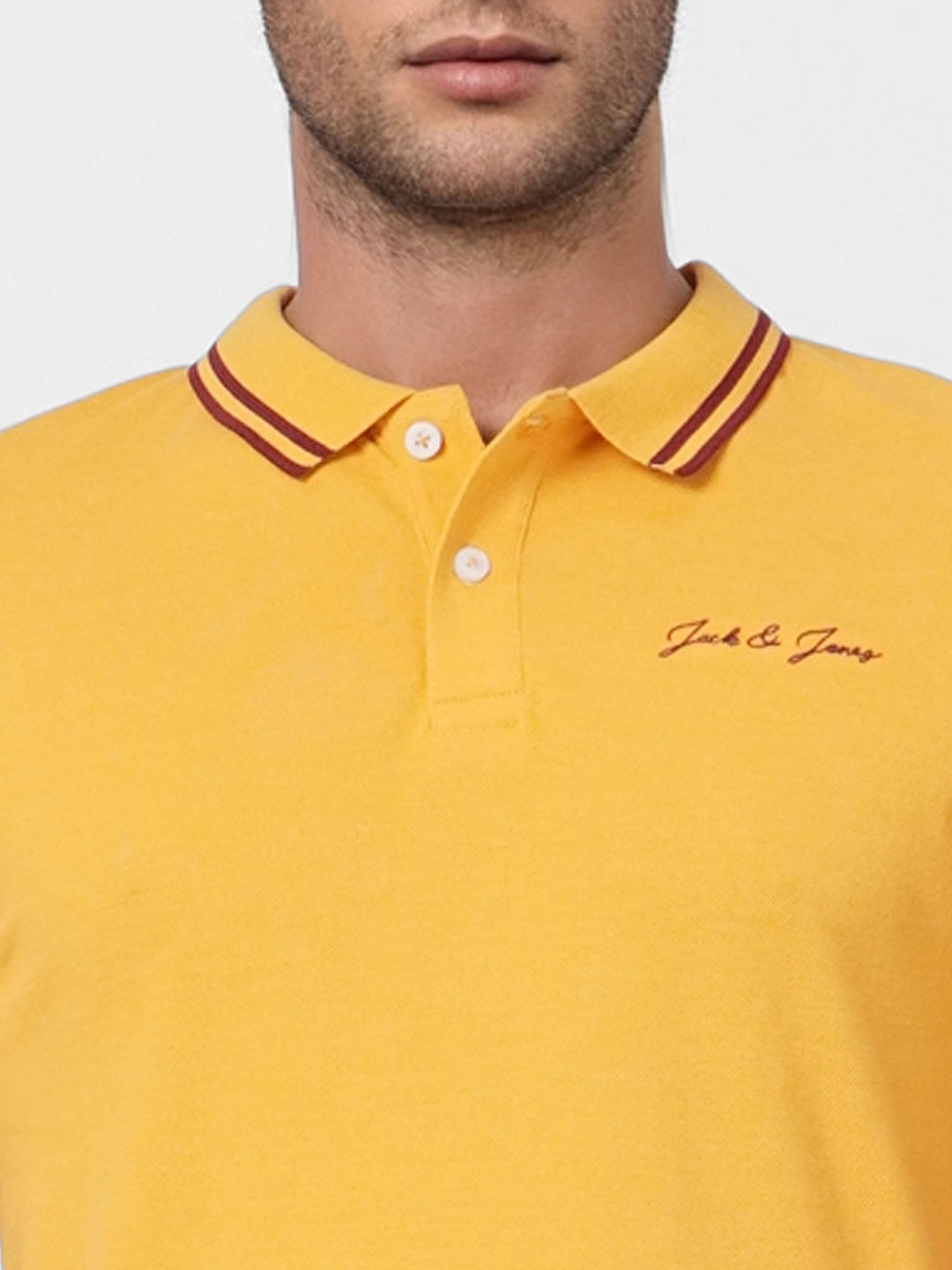 Yellow Contrast Tipping Polo T-shirt