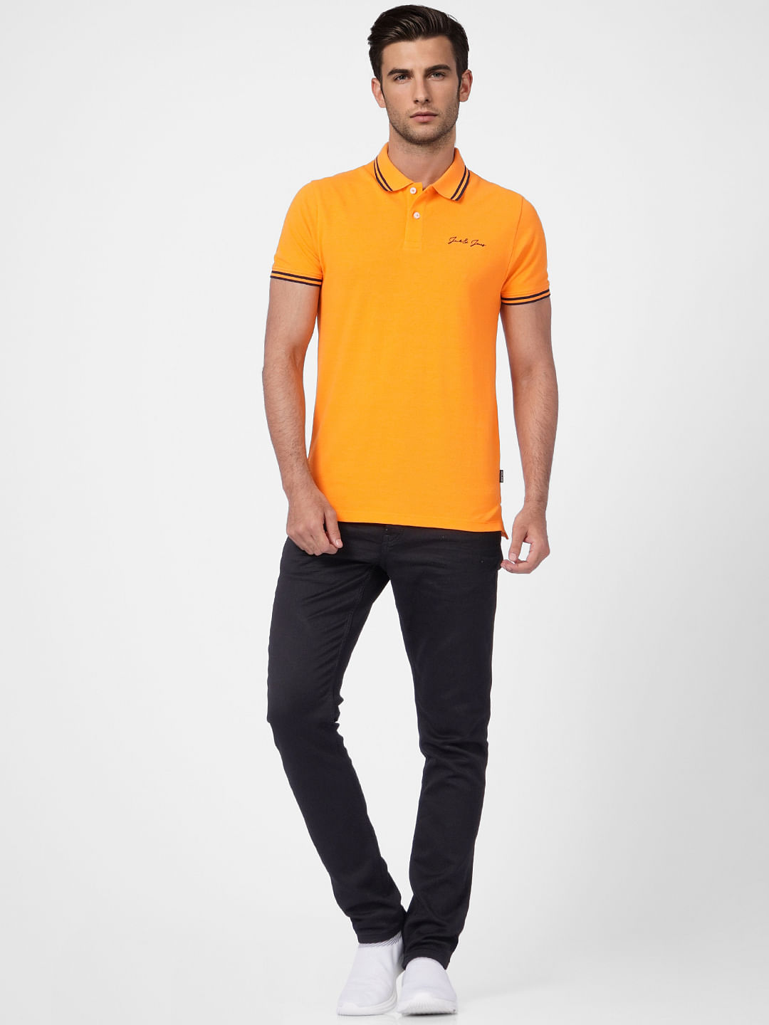 Yellow Contrast Tipping Polo T-shirt