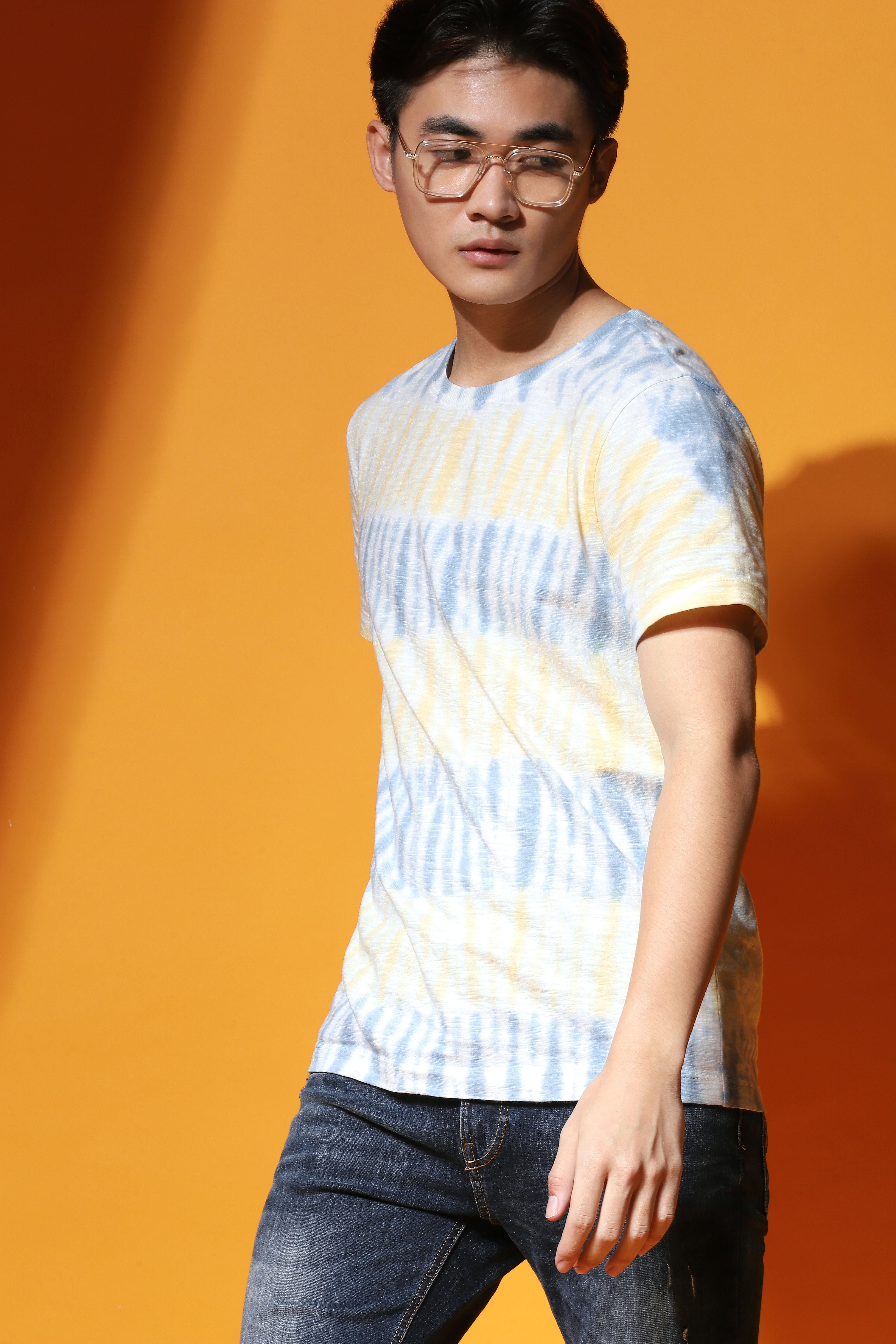 Yellow Tie Dye Crew Neck T-shirt