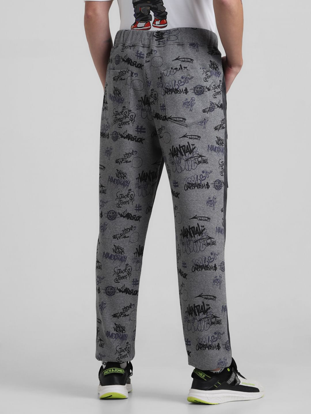 UNMATCHED by JACK&JONES Dark Grey Printed Dario Anti Fit Jeans