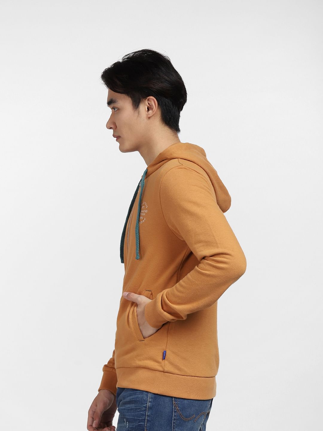 Brown Front-Open Hooded Sweatshirt