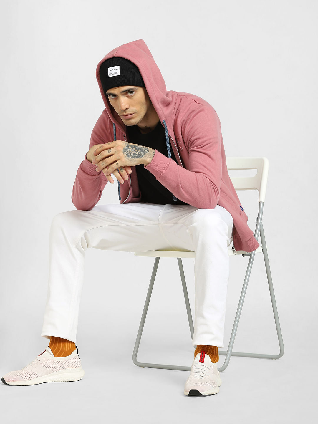 Pink Zip-Up Hooded Sweatshirt