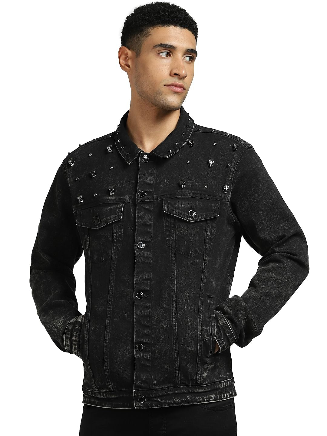 Black Embellished Denim Jacket
