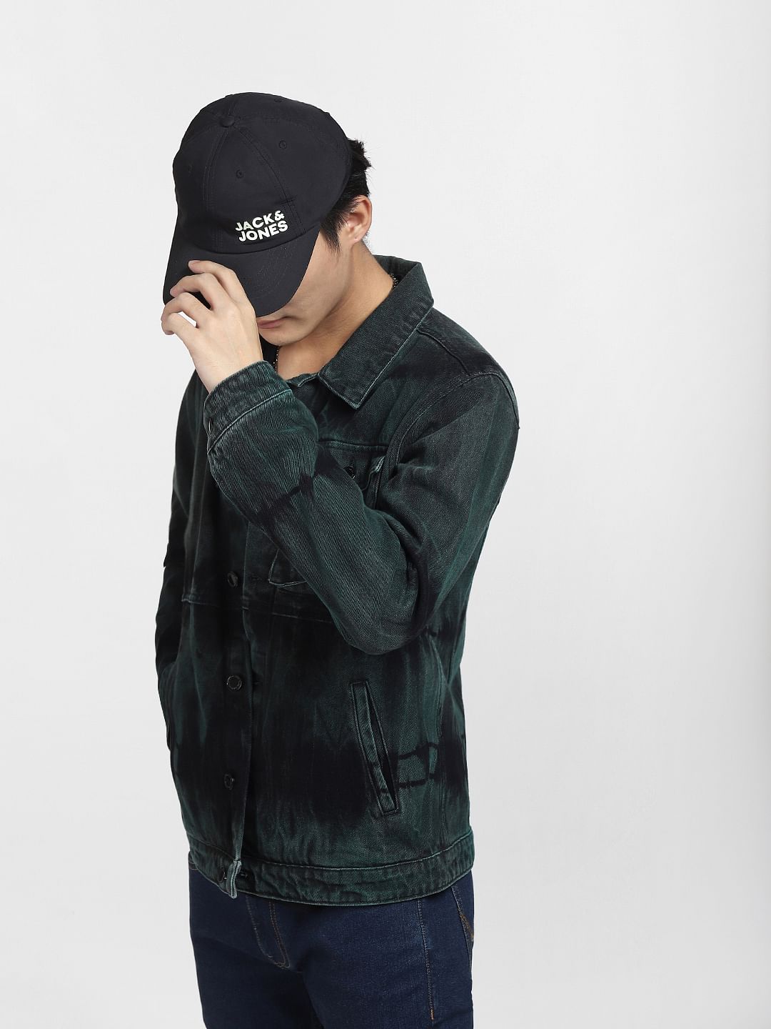 Black Printed Denim Jacket