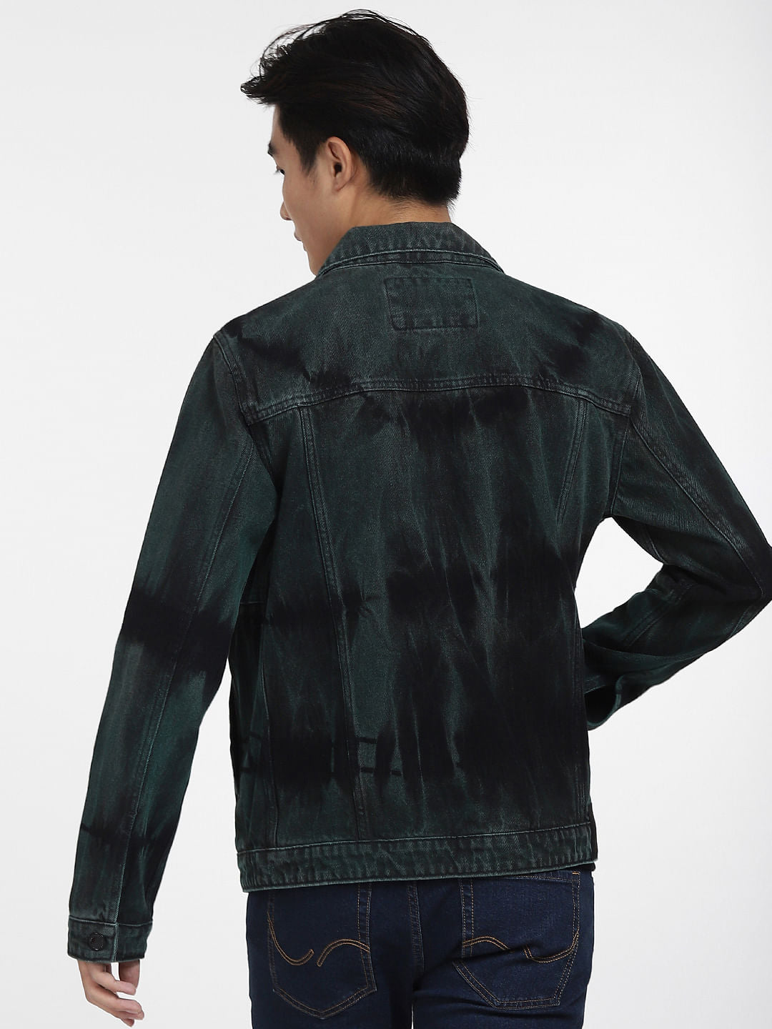 Black Printed Denim Jacket