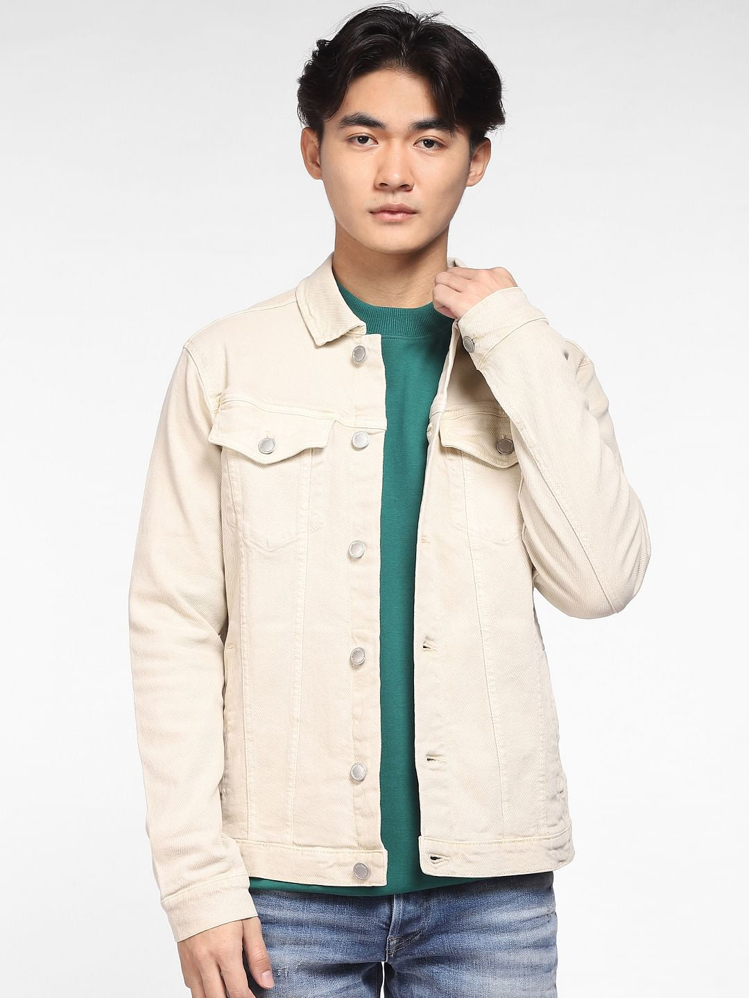 Beige Denim Jacket