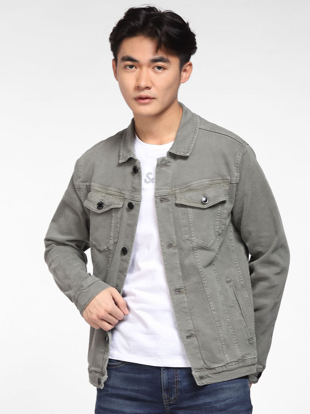 Faded Green Denim Jacket