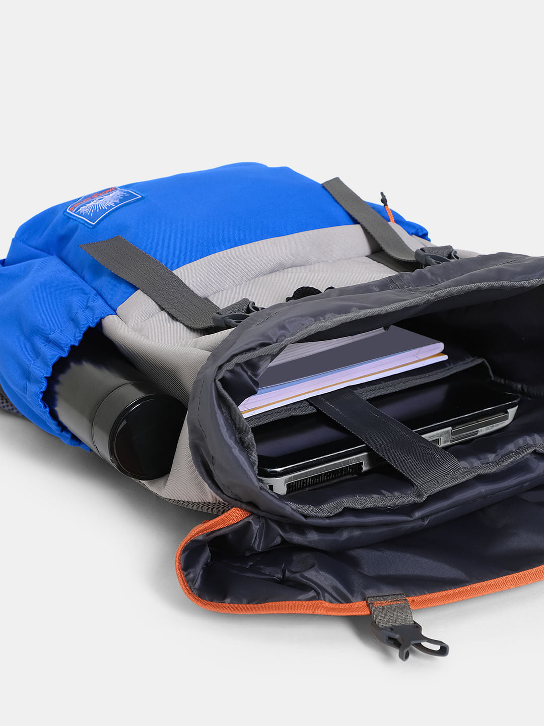 Orange Colourblocked Utility Backpack