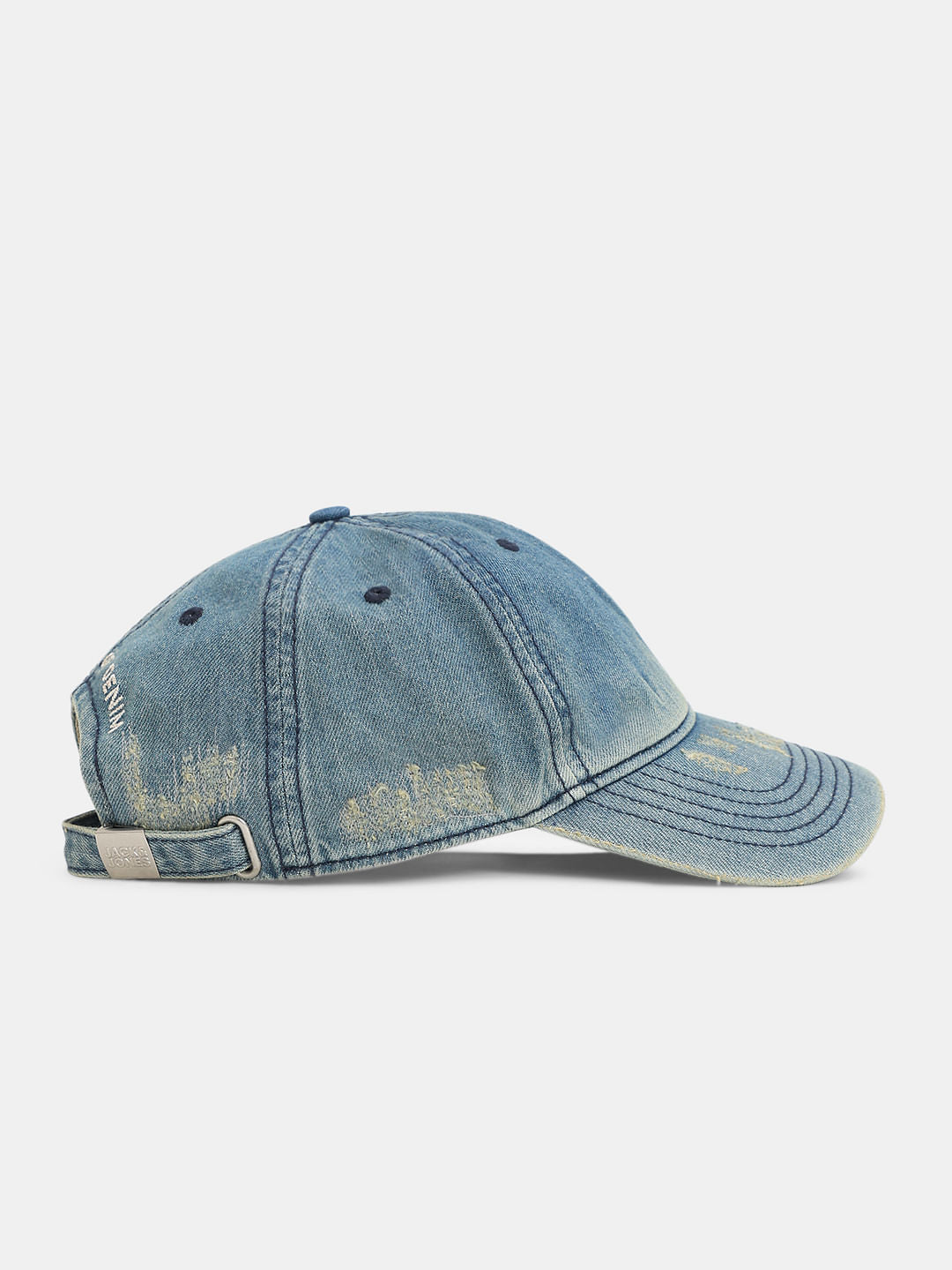 Blue Ripped Denim Baseball Cap