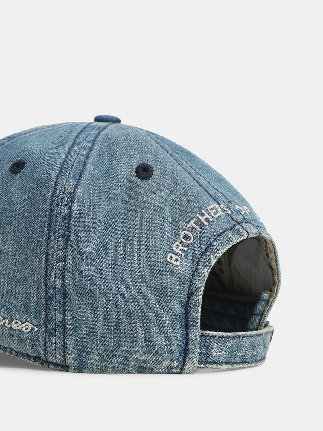 Blue Ripped Denim Baseball Cap
