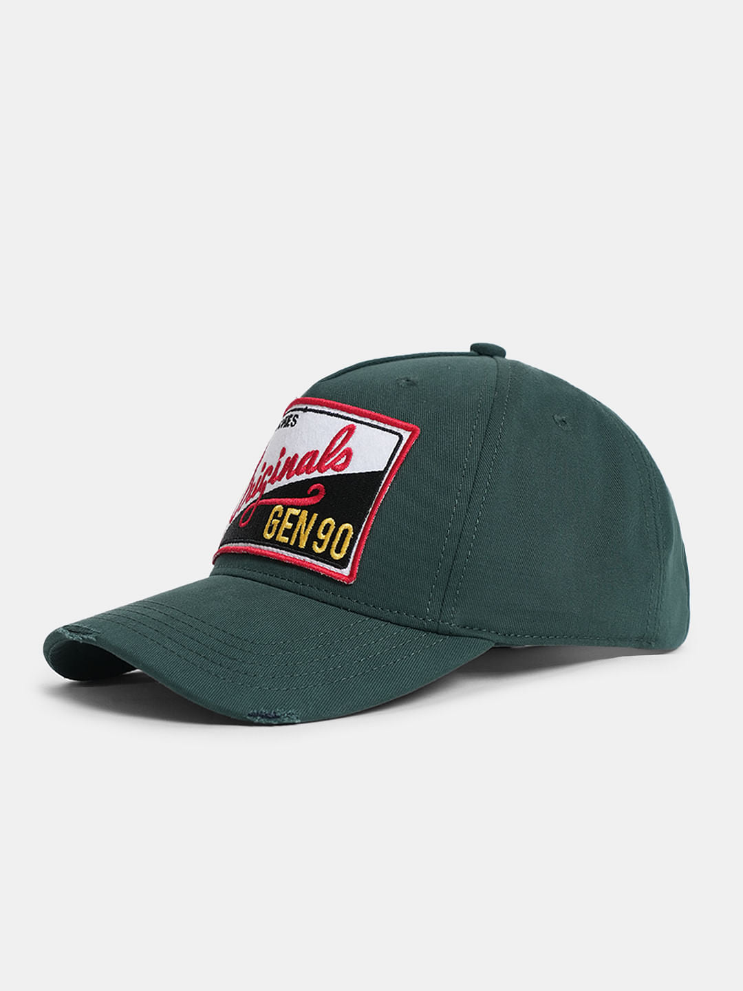 Green Cotton Printed Cap