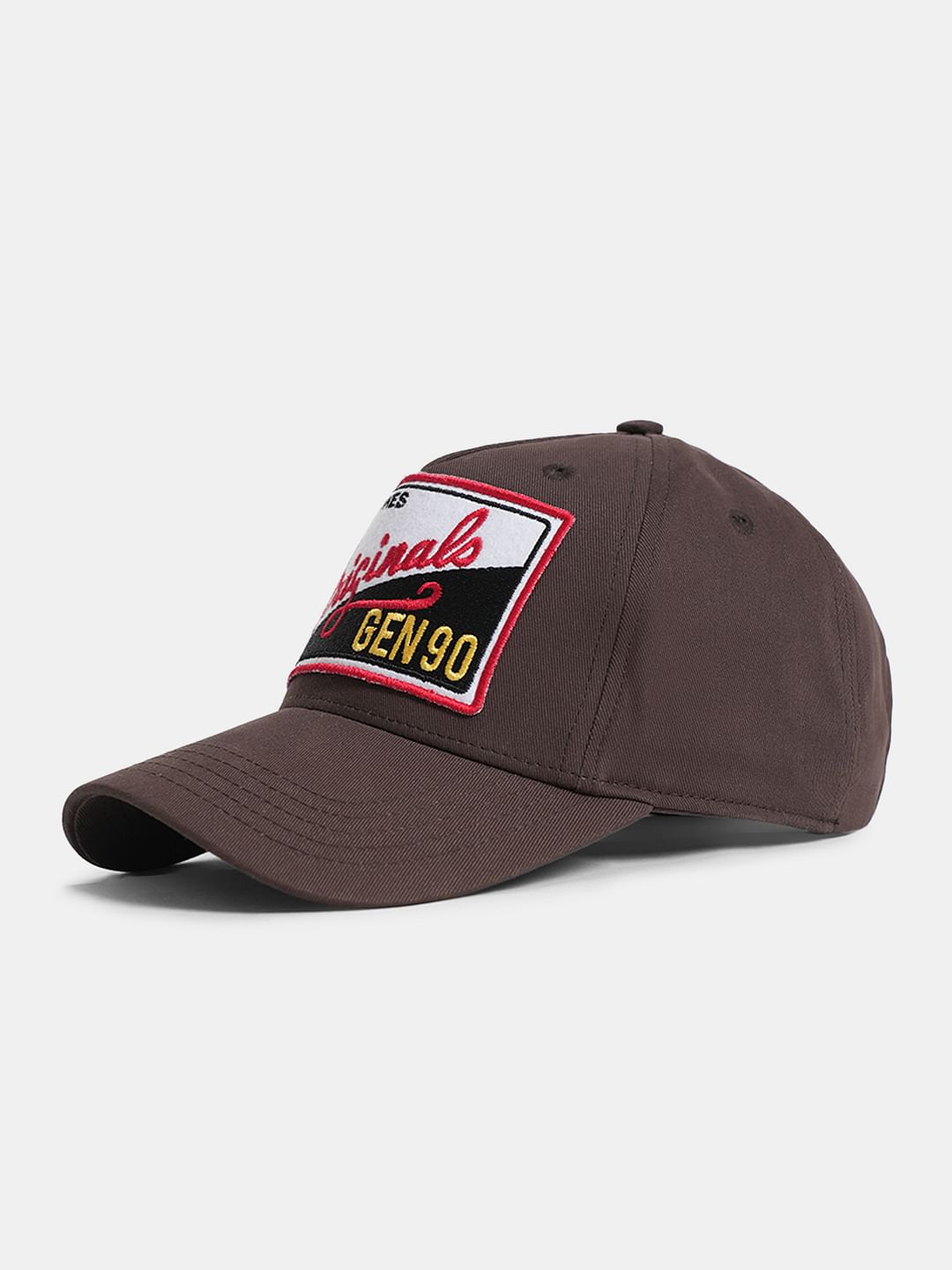 Brown Cotton Printed Cap