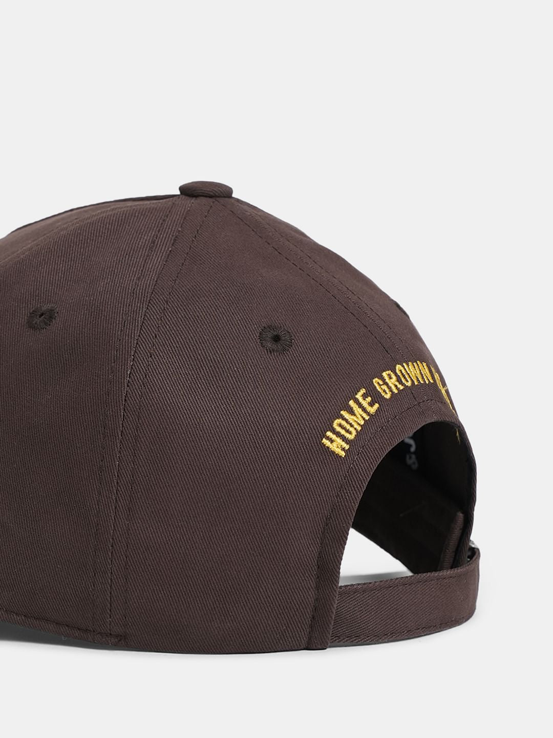 Brown Cotton Printed Cap